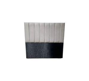 Respaldo 2 Plazas Piso Capitone Premium 150x140 CM Gris Claro Felpa Lineal