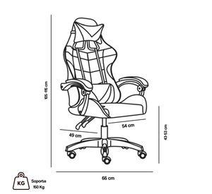 Silla Gamer Tokio Ergonómica Negro Reclinable Con Cojines
