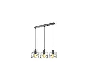 Lámpara 3 En 1 Colgante Industrial E26 E27 40 CM Negro