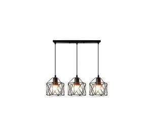 Lámpara 3 En 1 Colgante Industrial E26 E27 40 CM Negro