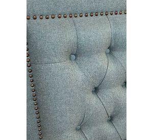 Respaldo de Cama Capitoné Frame Tachas Lino Verde Jeans - Super King