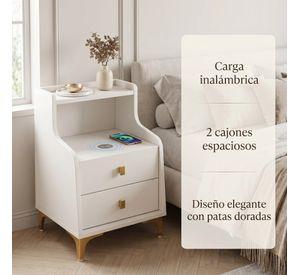 Velador 2 Niveles Con Cargador Inalambrico 40*34*58 Homer
