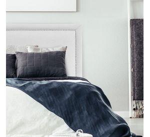 Respaldo de Cama Flat Frame Tachas Lino Crema - Super King