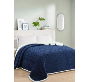 FRAZADA ANDES JACQUARD SHERPA AZUL 1.5 PLAZA
