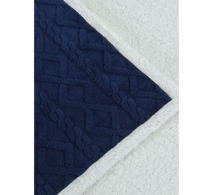 FRAZADA ANDES JACQUARD SHERPA AZUL 1.5 PLAZA