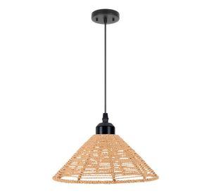Lámpara Colgante Techo Tejida Vintage Natural Jhn
