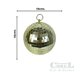 Bola De Espejo Navideña  Dorada 10cm