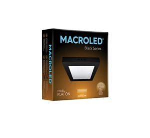 PLAFON PANEL LED 12W NEGRO CUADRADO 3000K
