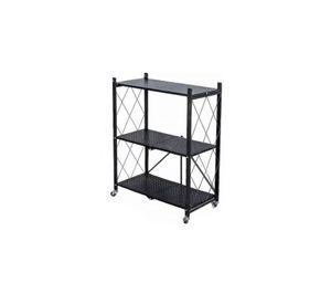 Repisa Estante 3 Niveles Metálica Plegable Resistente 90kg Color Negro