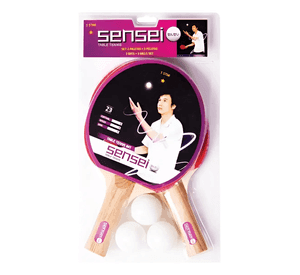 Set De 2 Paletas Y 3 Pelotas De Ping Pong Sensei 1 Estrella