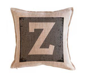 Cojín 45x45 cm Letra fondo gris Z arena