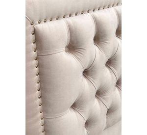 Respaldo de Cama Capitoné Frame Tachas Felpa Beige - 1.5 Plaza