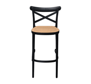 Pack 2 Pisos y sillas bar MKP Crossback Danubio Piso de Bar o Terraza 66cm Negro