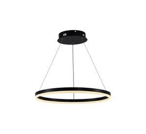 LAMPARA COLGANTE LED REDONDA 24W LUZ CALIDA ARO Ø40 NEGRA