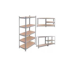 Estante Rack Metálico 180 x 90 x 40 Galvanizado Imsi Home Plateado