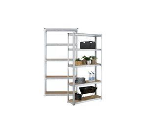 Estante Rack Metálico 180 x 90 x 40 Galvanizado Imsi Home Plateado