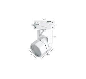 Pack 3 foco led dirigible con ampolla + riel monofásico blanco