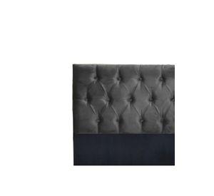 Respaldo 2 Plazas Piso Capitone Premium 150x140 CM Gris Oscuro Felpa
