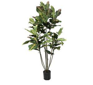 Árbol Artificial De Crotón 120cm Artificial | Estilo Natural para Interiores y Vitrinas