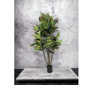 Árbol Artificial De Crotón 120cm Artificial | Estilo Natural para Interiores y Vitrinas