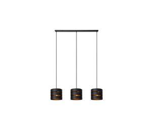 LAMPARA COLGANTE ROSAS NEGRO 3XE27