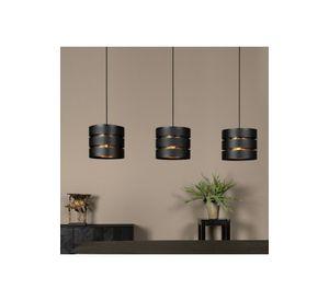 LAMPARA COLGANTE ROSAS NEGRO 3XE27