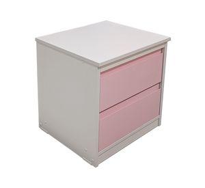 Velador Infantil 2 Cajones Rosa Pastel Linea Minimal
