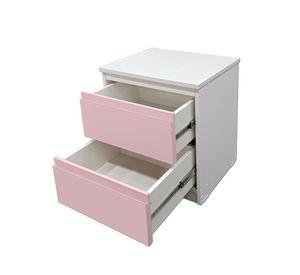 Velador Infantil 2 Cajones Rosa Pastel Linea Minimal