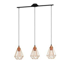 Lámpara Colgante Tarbes Acero Cobre E27 3X60W cod.94195