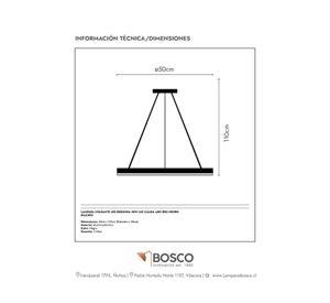 LAMPARA COLGANTE LED REDONDA 30W LUZ CALIDA ARO Ø50 NEGRO