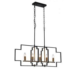 Lampara Colgante Metal Negro Y Dorado Ampolletas Incluidas