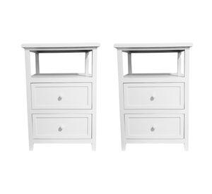 VELADOR DORMITORIO PALLAVICINI 2 CAJONES BLANCO