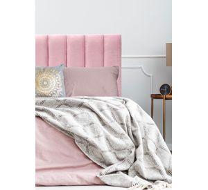 Respaldo de Cama Tubular Vertical Felpa Rosado Claro - Queen