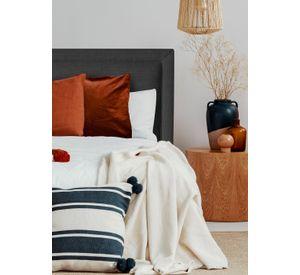Respaldo de Cama Flat Frame Vivo Lino Grafito - 2 Plazas