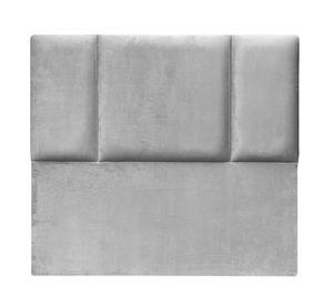 Respaldo de Cama Block Felpa Gris Plata - 2 Plazas