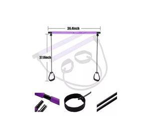 Barra de Pilates con Bandas Elásticas de Resistencia - Yoga, Color Morado