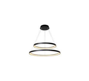LAMPARA COLGANTE DUO VIDAL NEGRO MATE Ø78CM