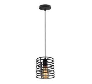Lampara Colgante Tipo Jaula Cilindro Fierro Moderno