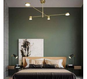 Lampara Nórdica Modelo THYRA Dorado 4 luces LED AHORRO ENERGIA