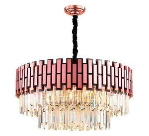 Lampara Colgante Cristal K9 purpura Metal 12 Soquetes E14