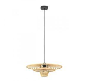 Lampara Colgante Lydney Acero Negro Naturañ E27 1X40W IP20 cod44012