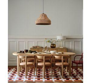 Lámpara Colgante Techo Fibra Natural Elegante Decoración Jhn
