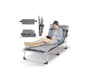 Catre cama camping plegable portátil con colchón y almohada