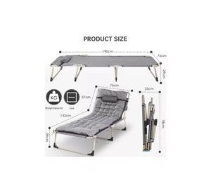 Catre cama camping plegable portátil con colchón y almohada
