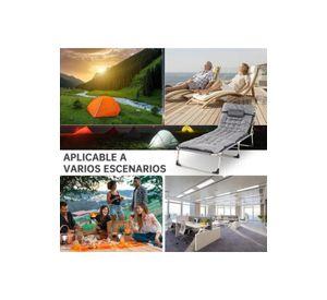 Catre cama camping plegable portátil con colchón y almohada