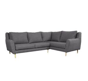 Seccional Lenora Chenille Tipo Lino Gris