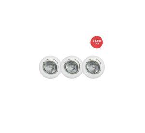 Pack X3 Foco Empotrado Basculante Aluminio Blanco