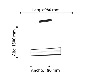 Lámpara Colgante Farneta Acero Negro LED 2X15W cod.390024