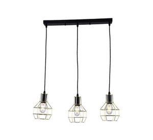 Lámpara Colgante Kratia 3 Luces Cafe Oro
