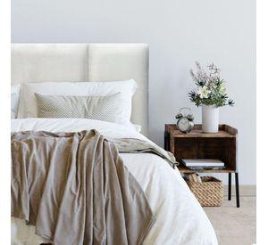 Respaldo de Cama Block Felpa Crema - 1.5 Plaza